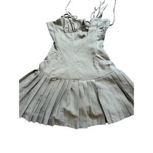 Peppermayo Exclusive Love Seeker Corset Mini Dress Sage NWT Tie-Up Straps